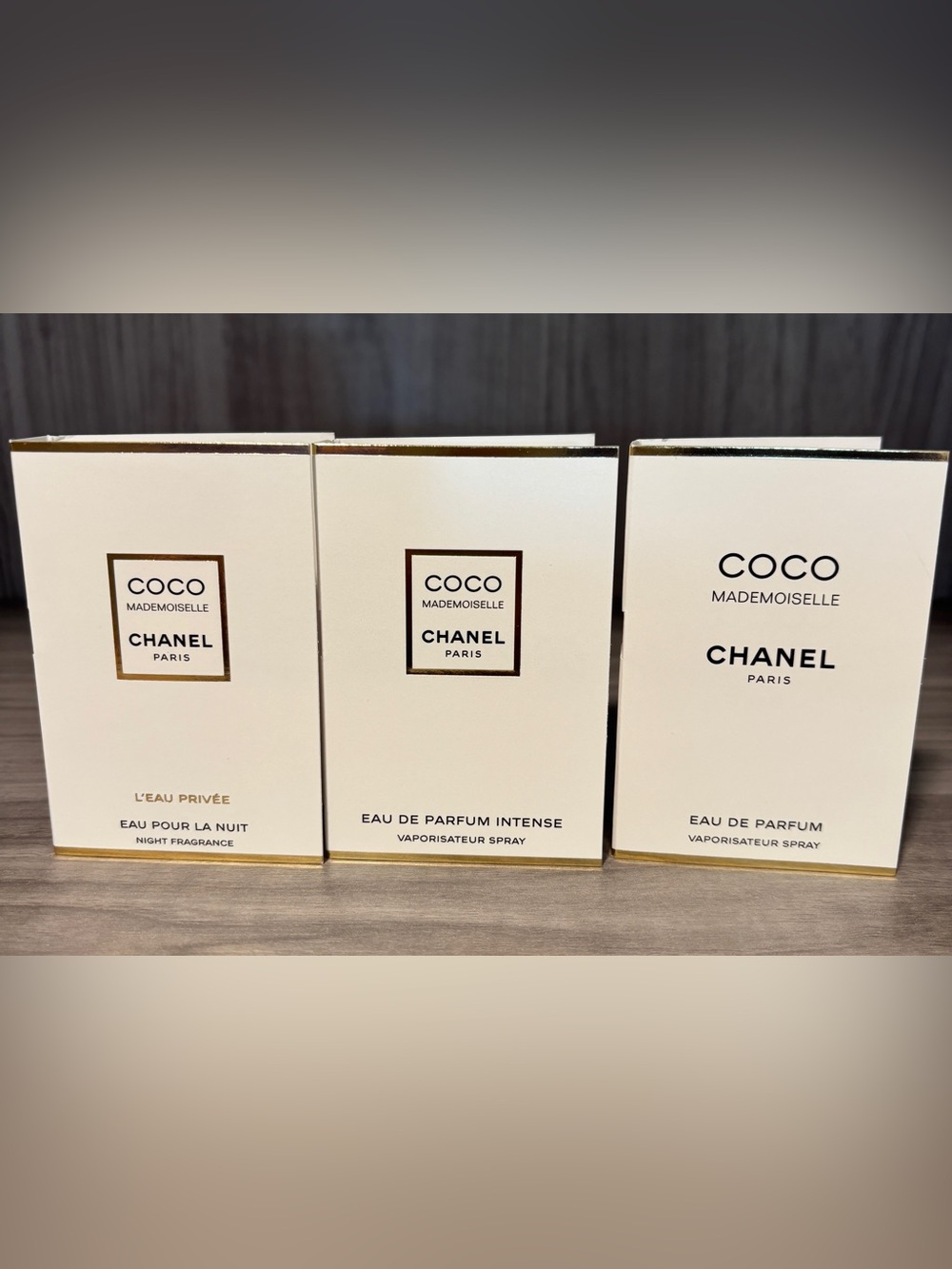 Chanel Coco Mademoiselle Sample Trio – EDP, Intense & L’Eau Privée 1.5ml each